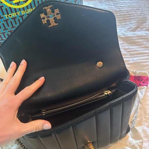 Tory Burch Kira Black Quilted Shoulder Bag - Picture 3 of 5